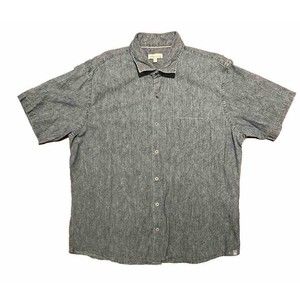 Peter Millar SEASIDE Indigo Palm S/S Cotton Stretch Button Up Shirt Size XL $145